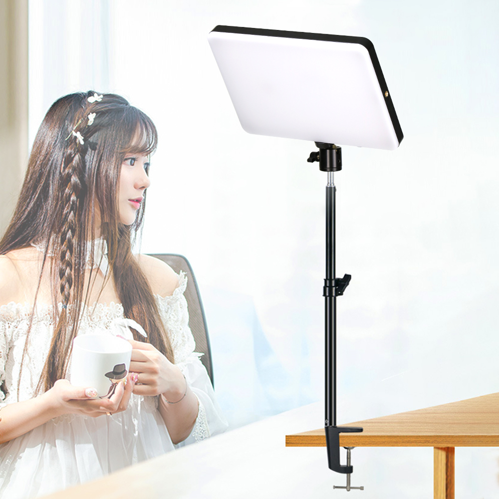Webcam Ring Light - 10inch LED Video Lighting Panel Dimmable
