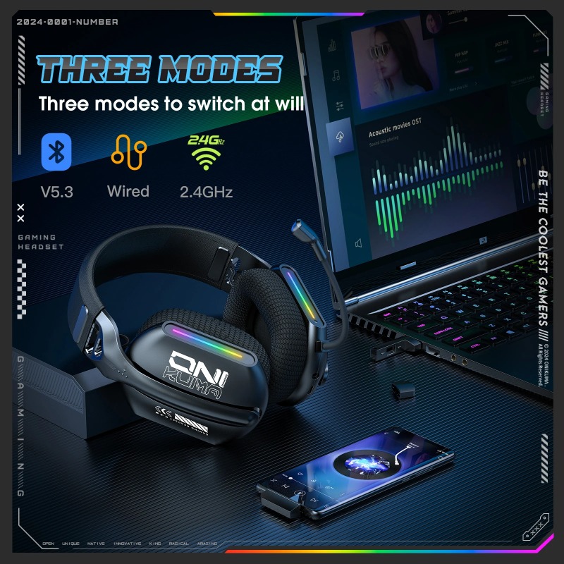 ONIKUMA GT808 Wireless Gaming  - Esports Wireless Gaming Headset 评论和价格