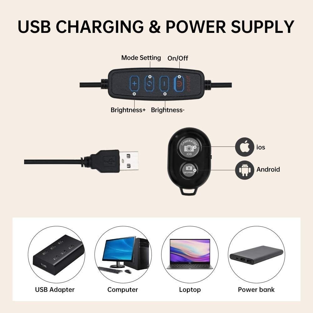 16cm/26cm/30cm LED Selfie Ring - Webcam Ring Light 评论和价格