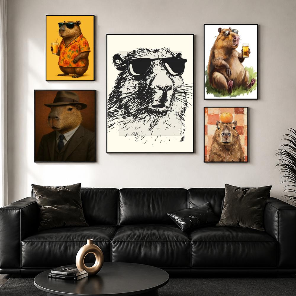 Sunglasses Capybara Print Wall - Esports And Gaming Lounge 评论和价格