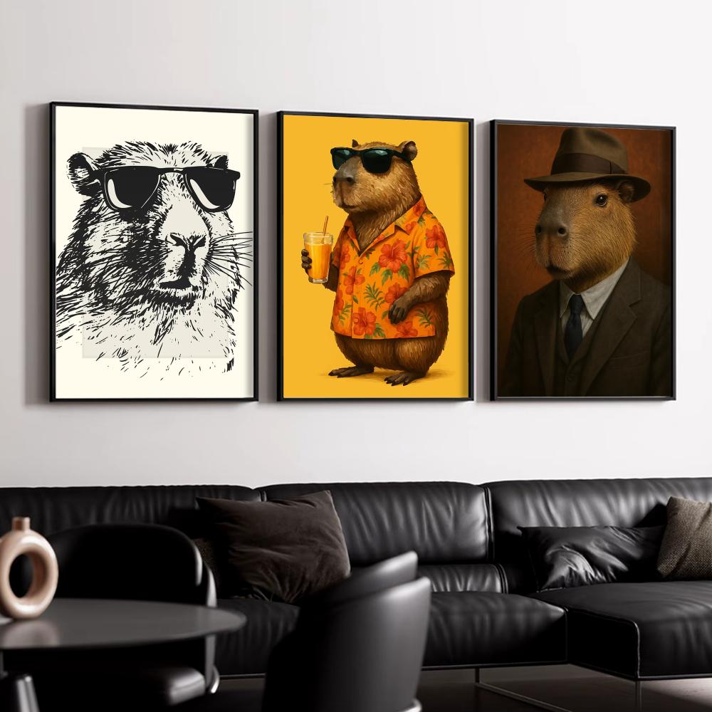 Sunglasses Capybara Print Wall - Esports And Gaming Lounge 评论和价格