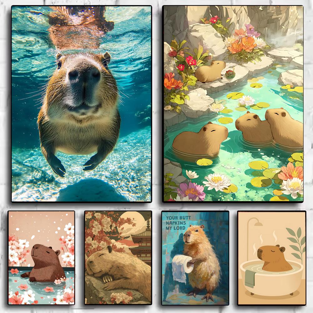 Healing Capybara Poster Art Po - Esports And Gaming Lounge 评论和价格