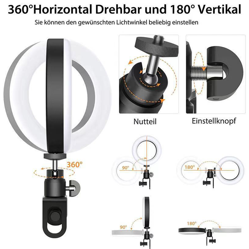 16cm LED Video Light with Stan - Webcam Ring Light 评论和价格