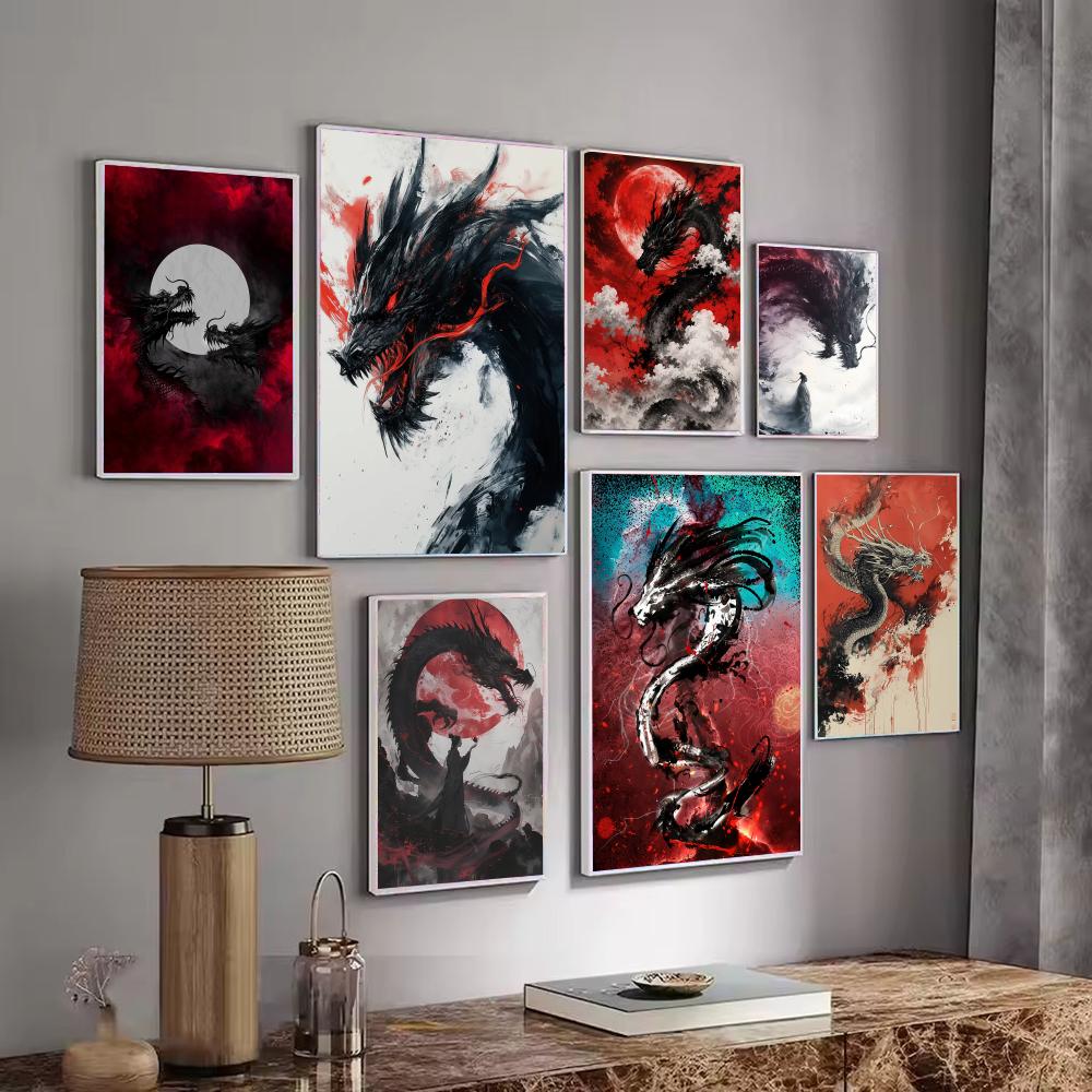 Black Dragon Poster Waterproof - Esports And Gaming Lounge 评论和价格