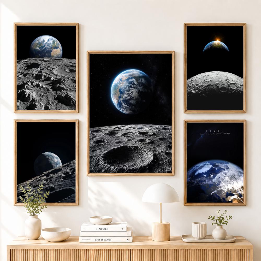 Earth and Moon Painting Canvas - Esports And Gaming Lounge 评论和价格