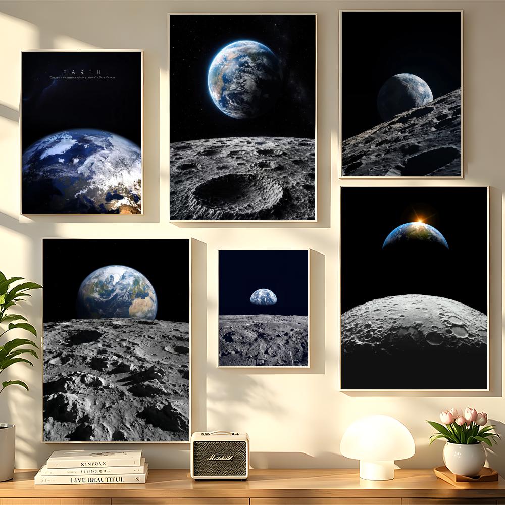 Earth and Moon Painting Canvas - Esports And Gaming Lounge 评论和价格