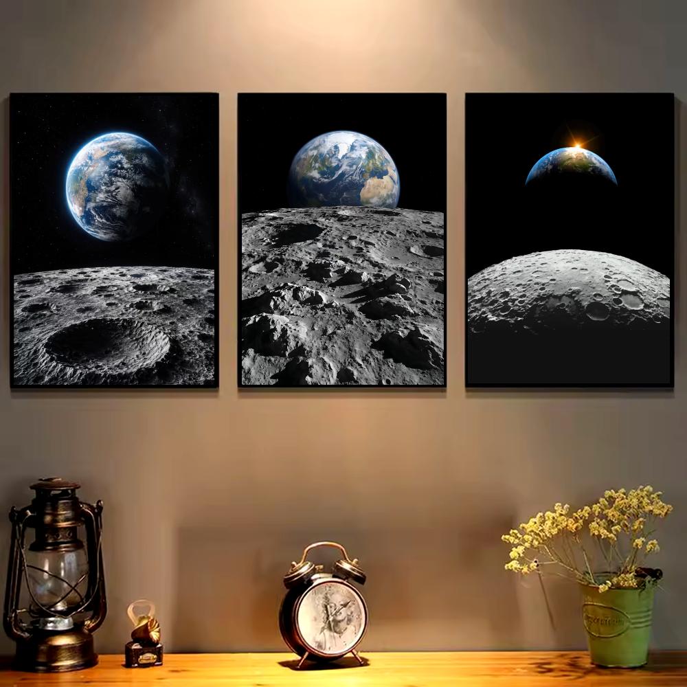 Earth and Moon Painting Canvas - Esports And Gaming Lounge 评论和价格